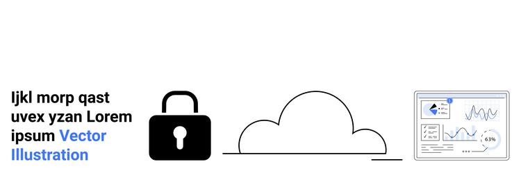 cloud computing cybersecurity and data analysis vector image
