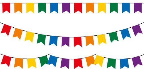 Lgbt flags garlands with pennants buntings vector