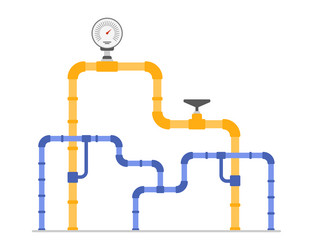 oil and gas industry pipeline system with pressure vector