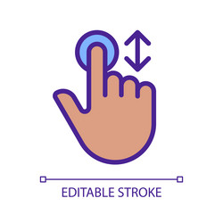 scrolling vertically gesture pixel perfect rgb vector image