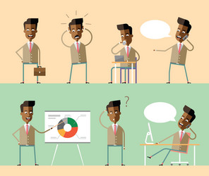 set office characters african american managers vector