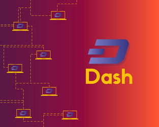 dash blockchain technology networking background vector image