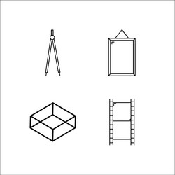 design and studio simple linear icon setsimple vector