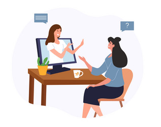 Psychologist online concept vector