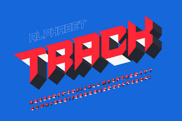 strong display font design dynamic alphabet vector image