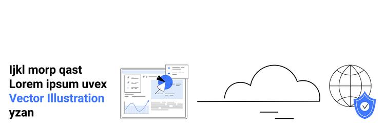 cloud computing interface with secure global vector image