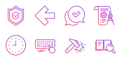 Divider document computer keyboard and clock vector