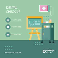 Flat design dental clinic posts Royalty Free Vector Image
