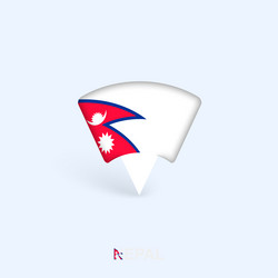 nepal flag map pointer design with shadow vector image