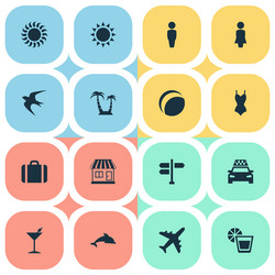 set of simple beach icons Vector Image