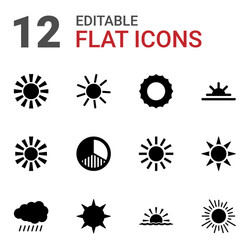 12 sunrise icons vector