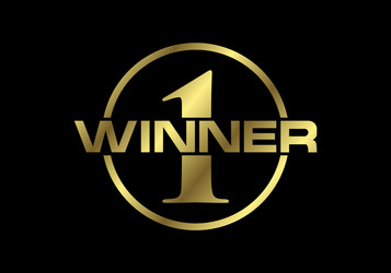 Golden number-one icon award champion winner Vector Image