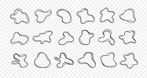 Blob shape line set for message note mark vector