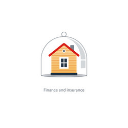 Real estate coverage icon protection system vector