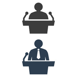 Speaker at a conference icon on white background Vector Image