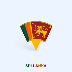 sri lanka flag map pointer design with shadow vector image