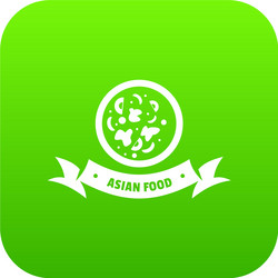 Top asian food icon green vector