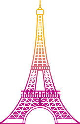 degraded line eiffel tower architecture from paris vector