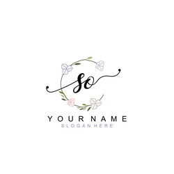 elegant floral initial logo designs Vector Image