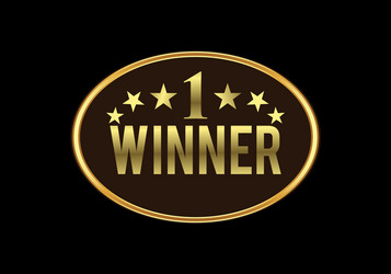 Golden number-one icon award champion winner Vector Image