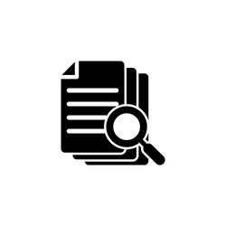 searching data file document with magnifier glass vector image