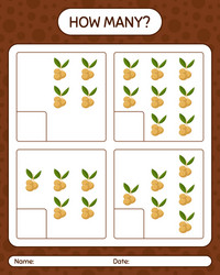 how many counting game with longan worksheet vector image