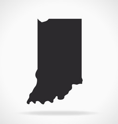 Indiana State Shape Silhouette Vector Image