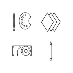 design and studio simple linear icon setsimple vector image
