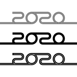 Set 2020 new year logo vector