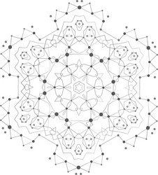 shape molecular structure with lines and dots vector image