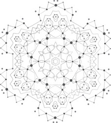 Shape molecular structure with lines and dots vector