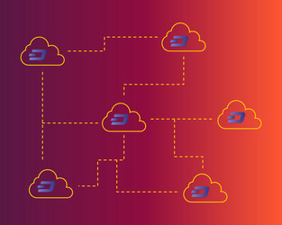 Dash blockchain technology networking background vector