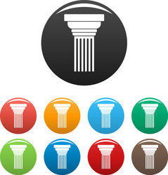 expanding column icons set color vector image