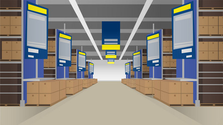 hypermarket inside with empty spaces vector