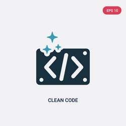 two color clean code icon from programming vector image