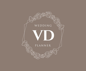 Vd initials letter wedding monogram logos Vector Image