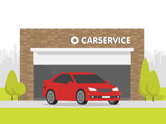 Automobile repair shop garage the car vector