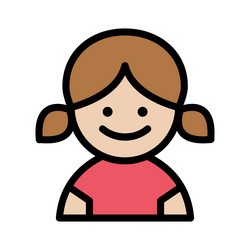 Girl color line icon vector