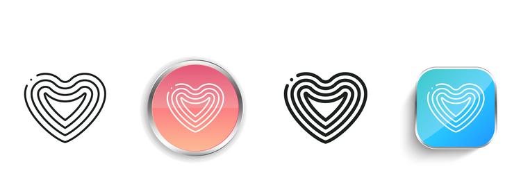 love icon thin linear regular and button style vector image