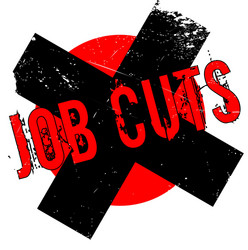 job cuts rubber stamp vector