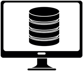 monitor computer with data disk vector image