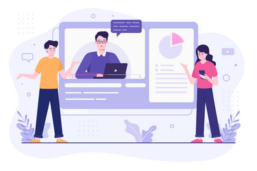 online tutorials concept vector