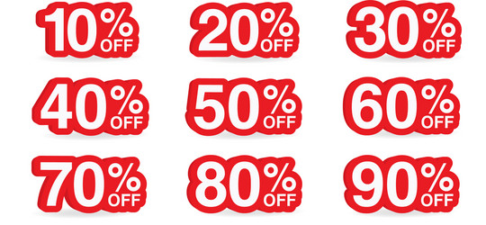 sale tag number for discount promotion vector