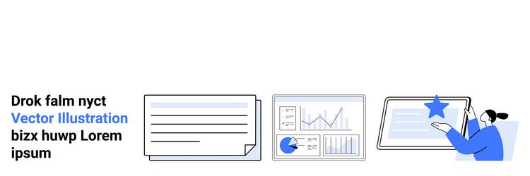 analytics dashboard document workflow and user vector image