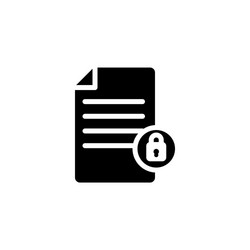 Protected file data with padlock sign icon vector