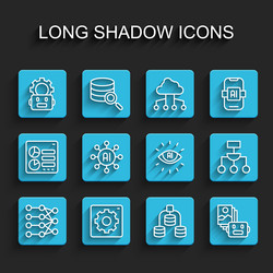 set line neural network computer api interface vector image
