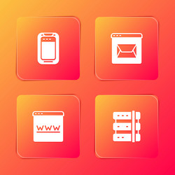 set mobile phone website and mail browser window vector image