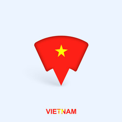 vietnam flag map pointer design with shadow vector image