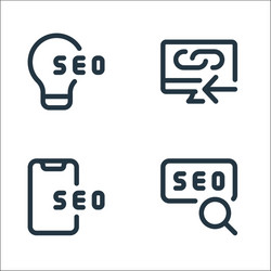 Web apps seo line icons linear set quality vector