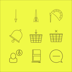 Web linear icon set simple outline icons vector